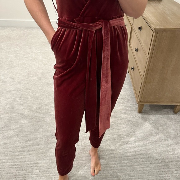Cranberry Velvet jumpsuit - Picture 2 of 2